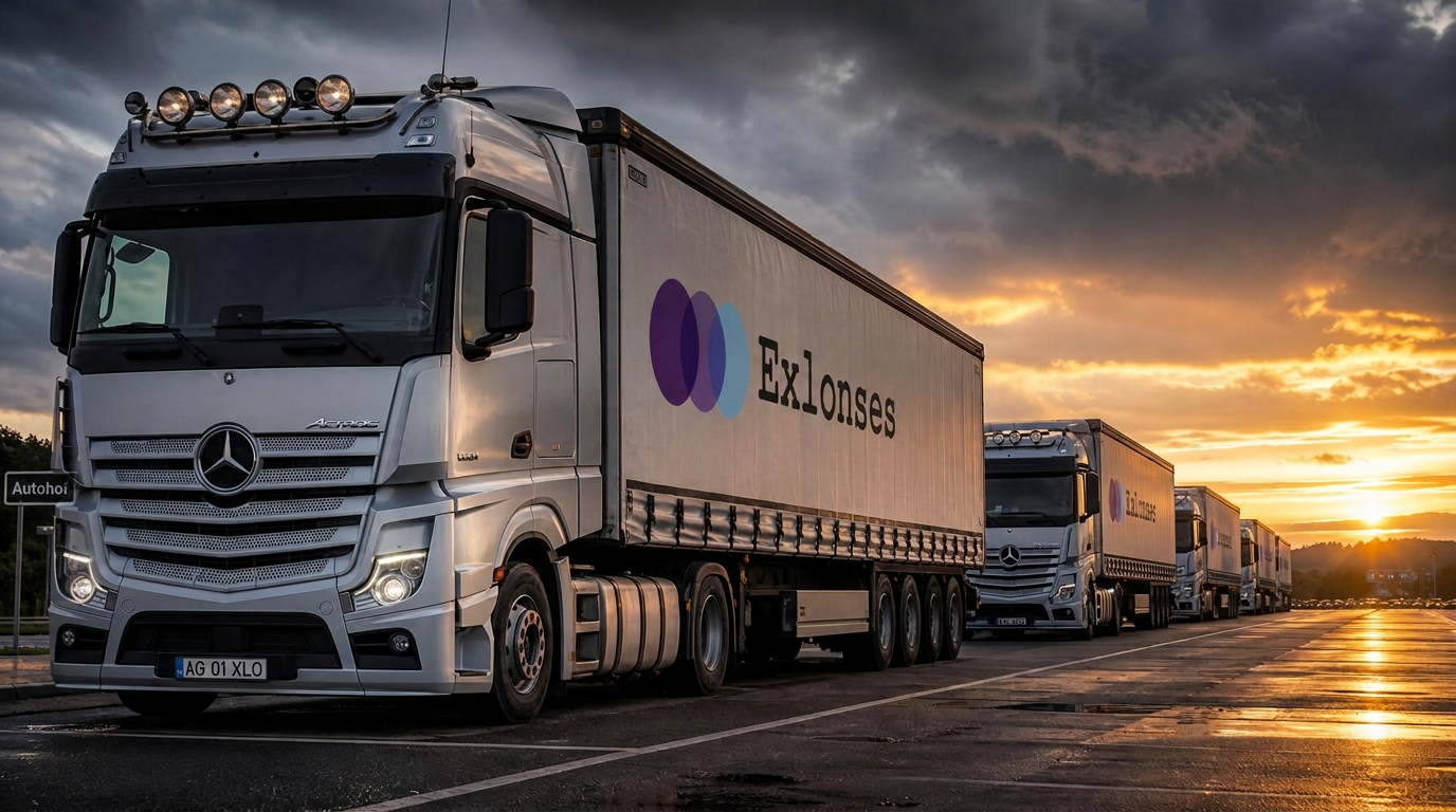 Exlonses truck fleet on the road